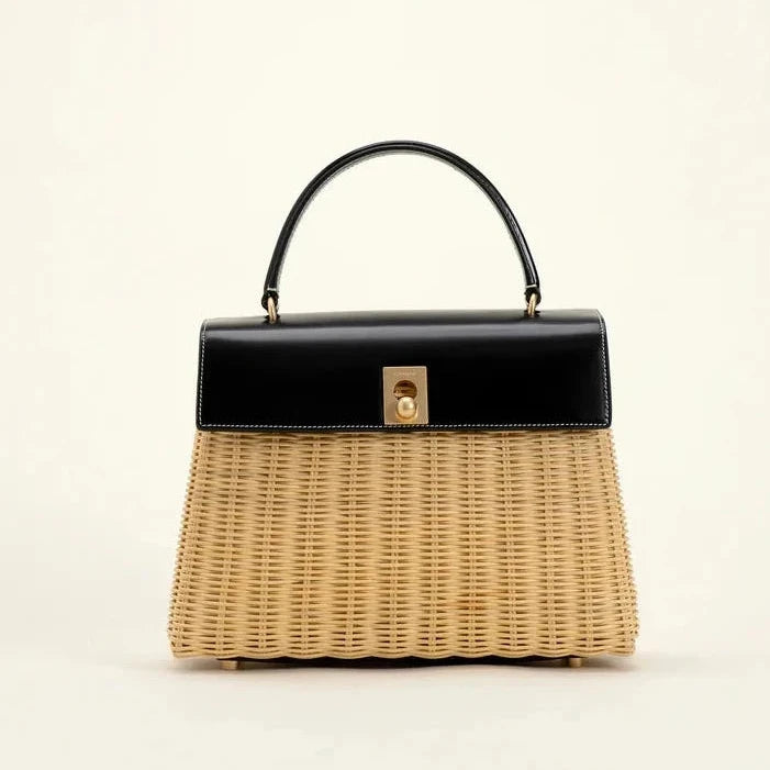 Marie 28 Haute Rattan – Zwart in Box Calf