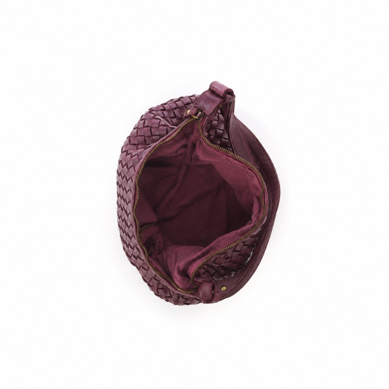 Italiaans Kalfsleer Handtas - Emma - Burgundy
