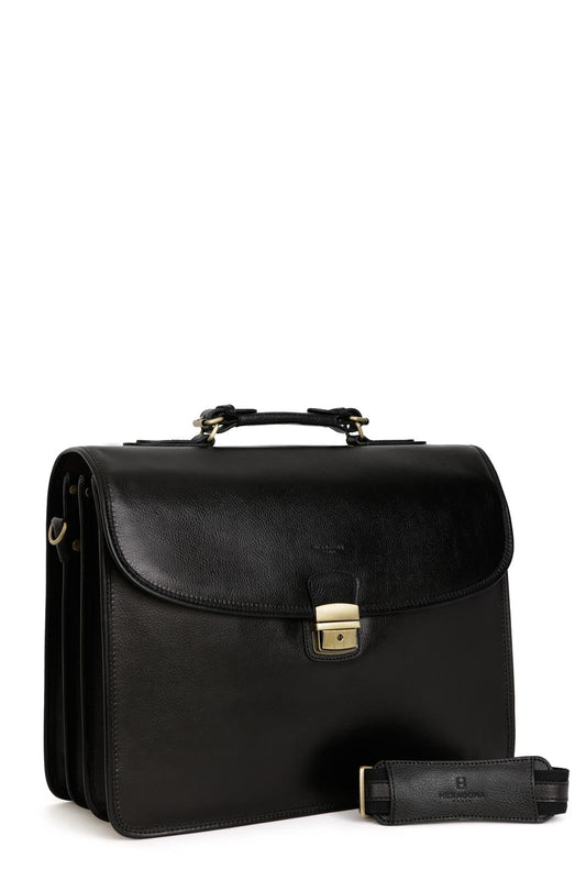 Business / Document Bag A4 – Full-Grain Leather - Black