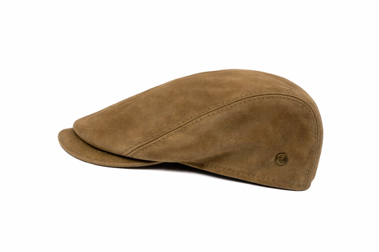 Lederen Flat Cap – Handmade in Italy - Khaki