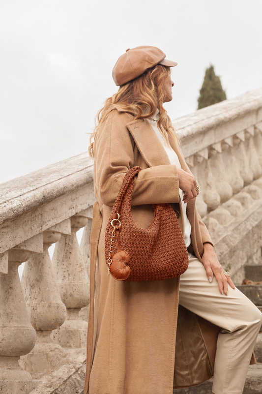 Italiaans Kalfsleer Handtas - Chloe - Cognac