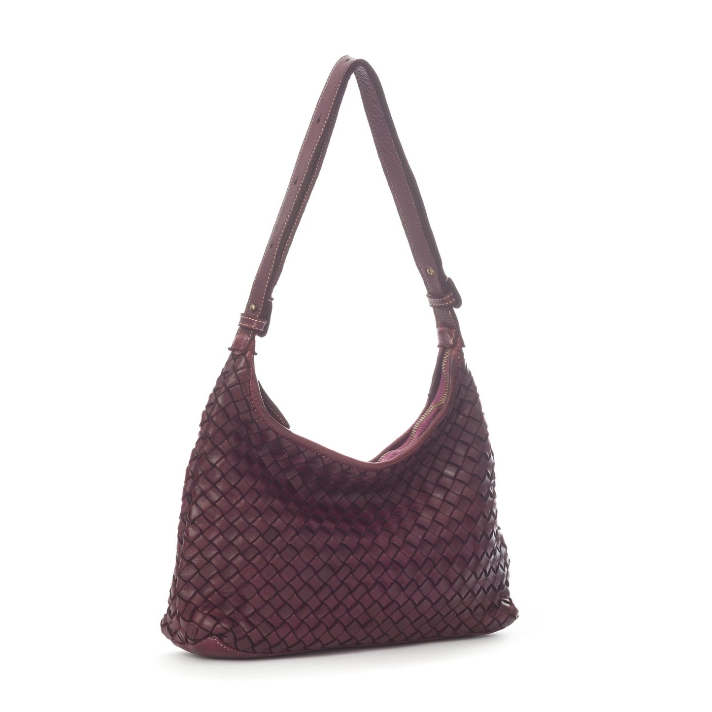 Italiaans Kalfsleer Handtas - Emma - Burgundy