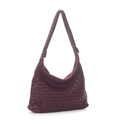 Italiaans Kalfsleer Handtas - Emma - Burgundy