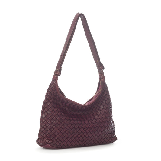Italiaans Kalfsleer Handtas - Emma - Burgundy