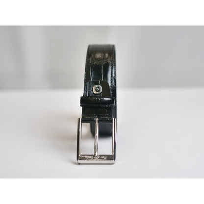 Classic Lederen Riem 25mm - Croco Design - Zwart