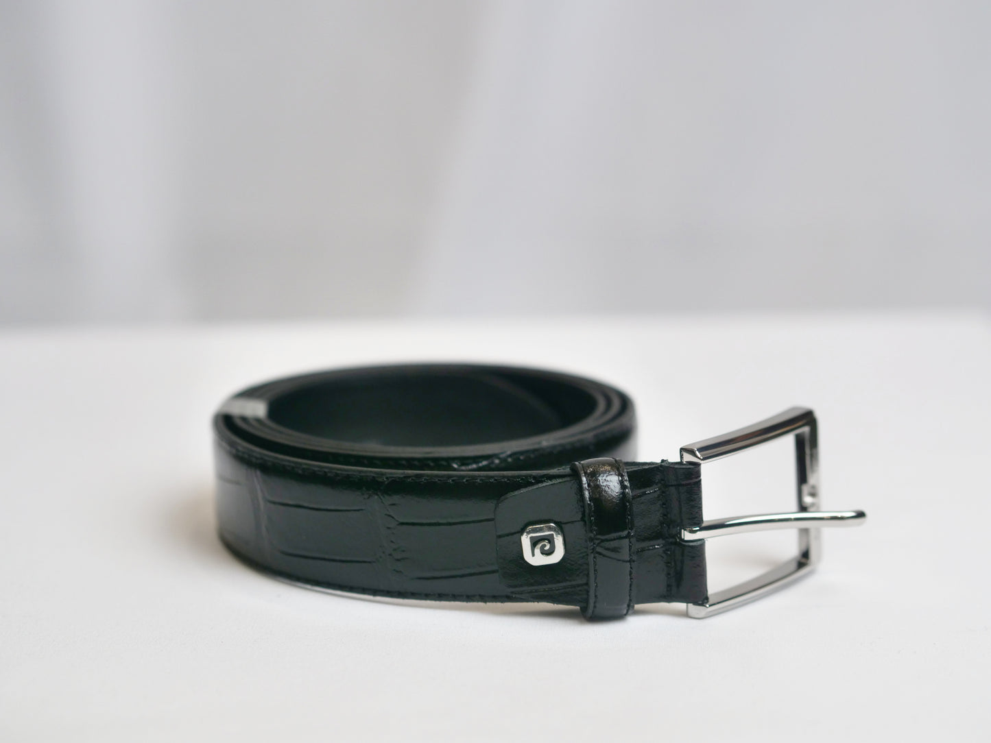 Italiaans Lederen Riem in Krokodil print