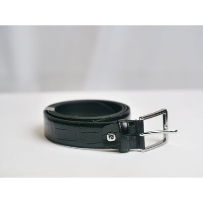 Classic Lederen Riem 25mm - Croco Design - Zwart