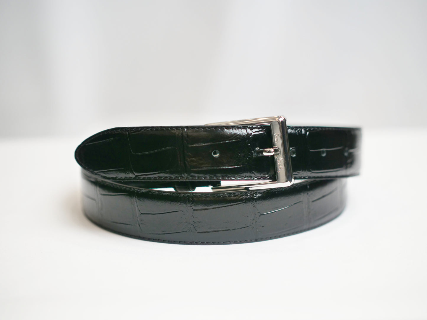 Italiaans Lederen Riem in Krokodil print