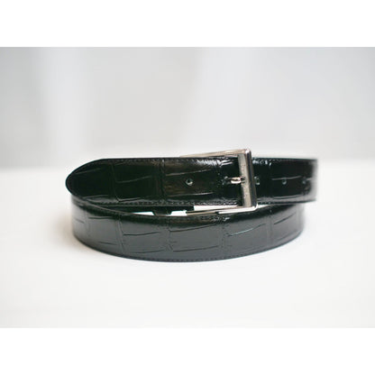 Classic Lederen Riem 25mm - Croco Design - Zwart
