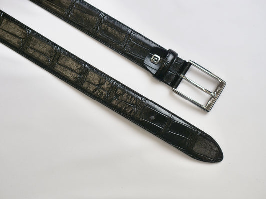 Italiaans Lederen Riem in Krokodil print