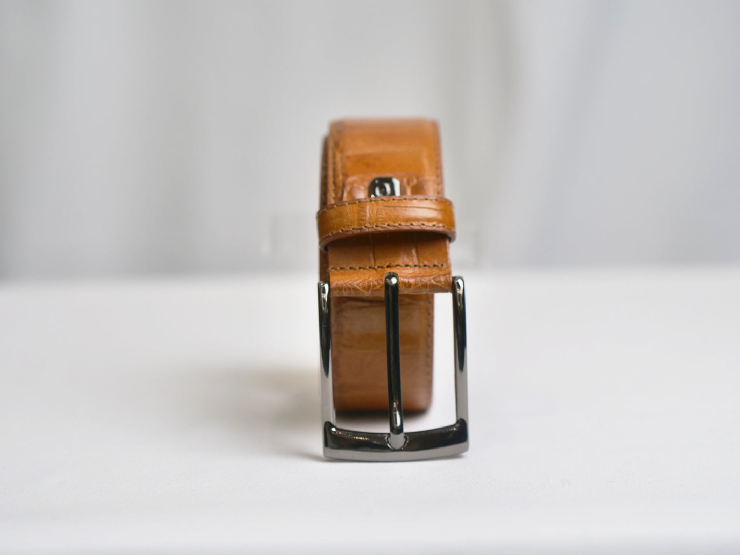 Crocodile leather belt