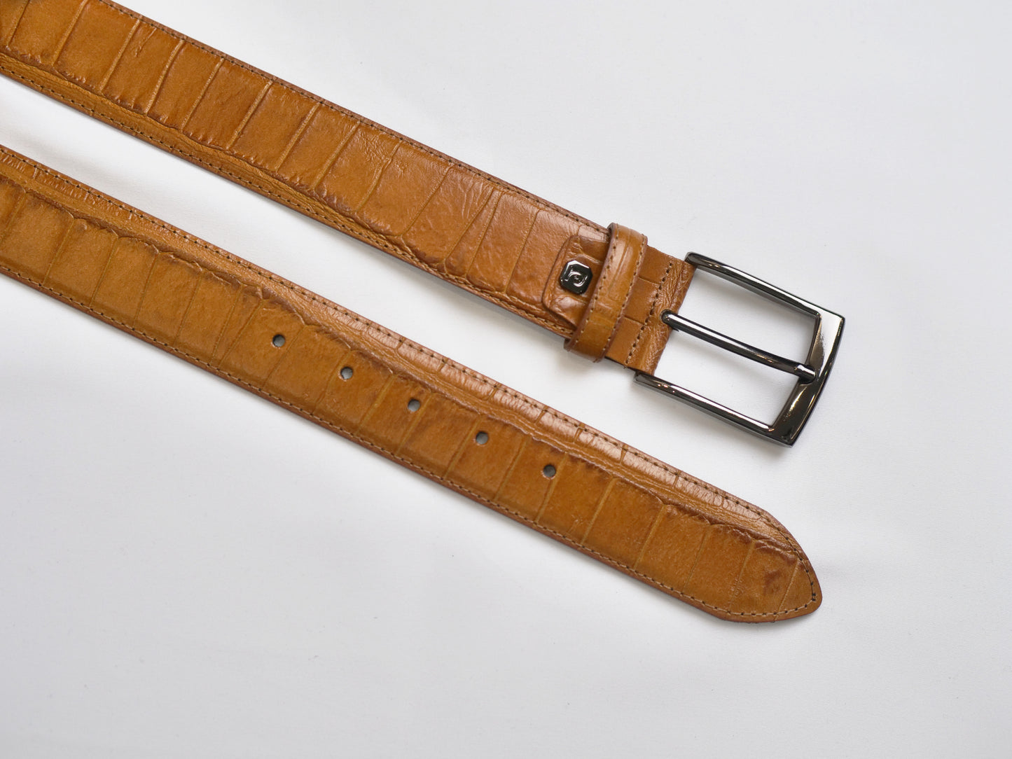 Crocodile leather belt