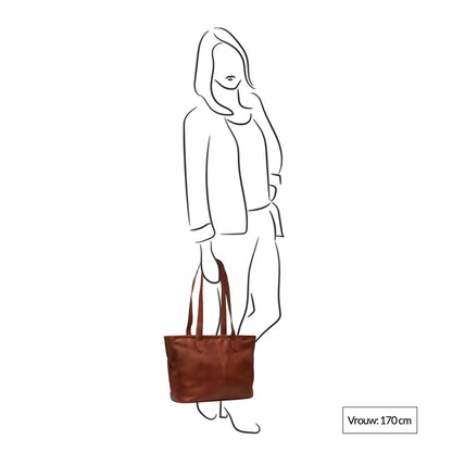 The Chesterfield Brand - Lederen Tas Shopper Monza - Cognac
