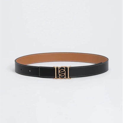 Reversible Calfskin Belt - Black/ Cognac