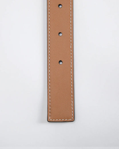 Reversible Calfskin Belt - Black/ Cognac