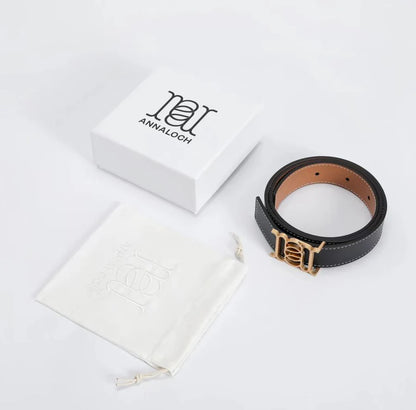 Reversible Calfskin Belt - Black/ Cognac