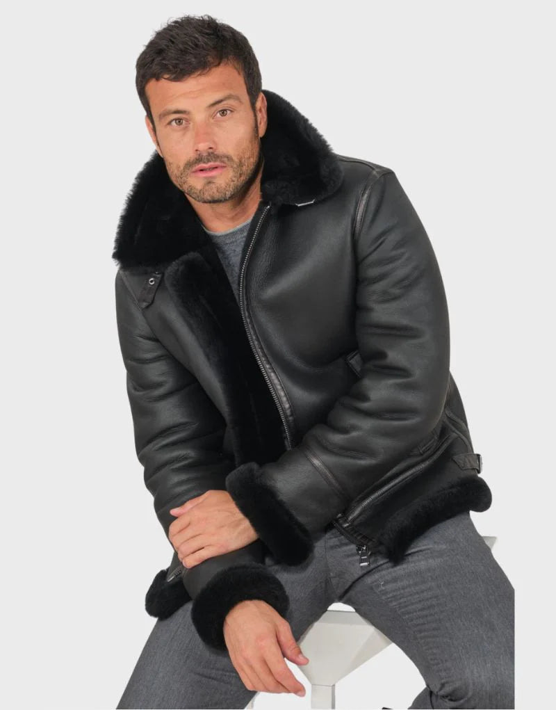 Mouton Shearling - Bombardier in Zwart