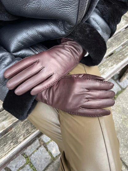 Leather Gloves with Zipper.