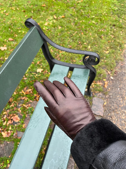 Leather Gloves with Zipper.