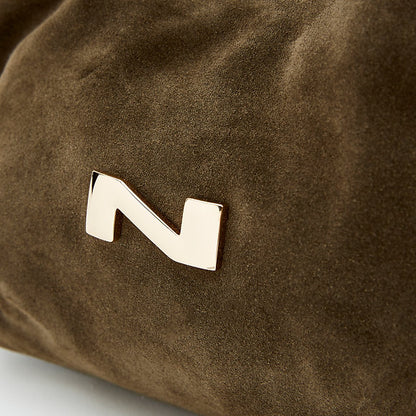 Nathan-Baume Suede Shoulder Bag - Sam in Aspen (dark green)