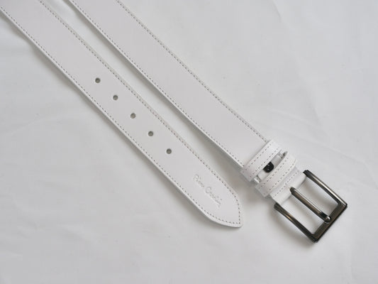 Italiaans Leren Sportriem 4cm Wit