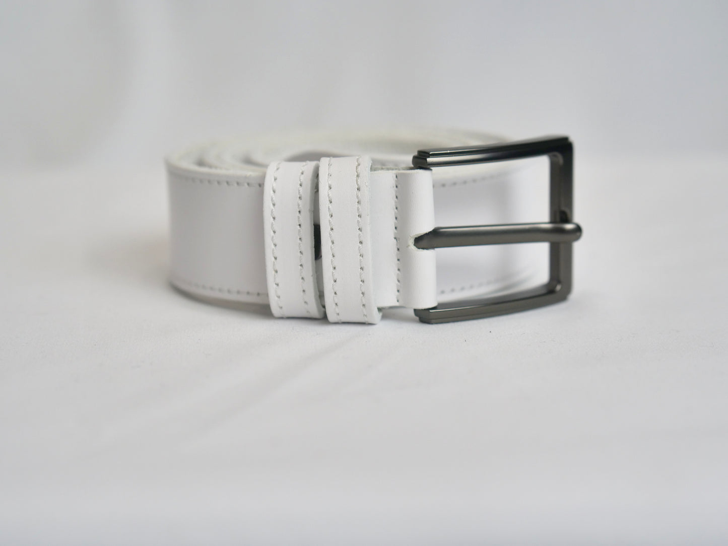 Italiaans Leren Sportriem 4cm Wit