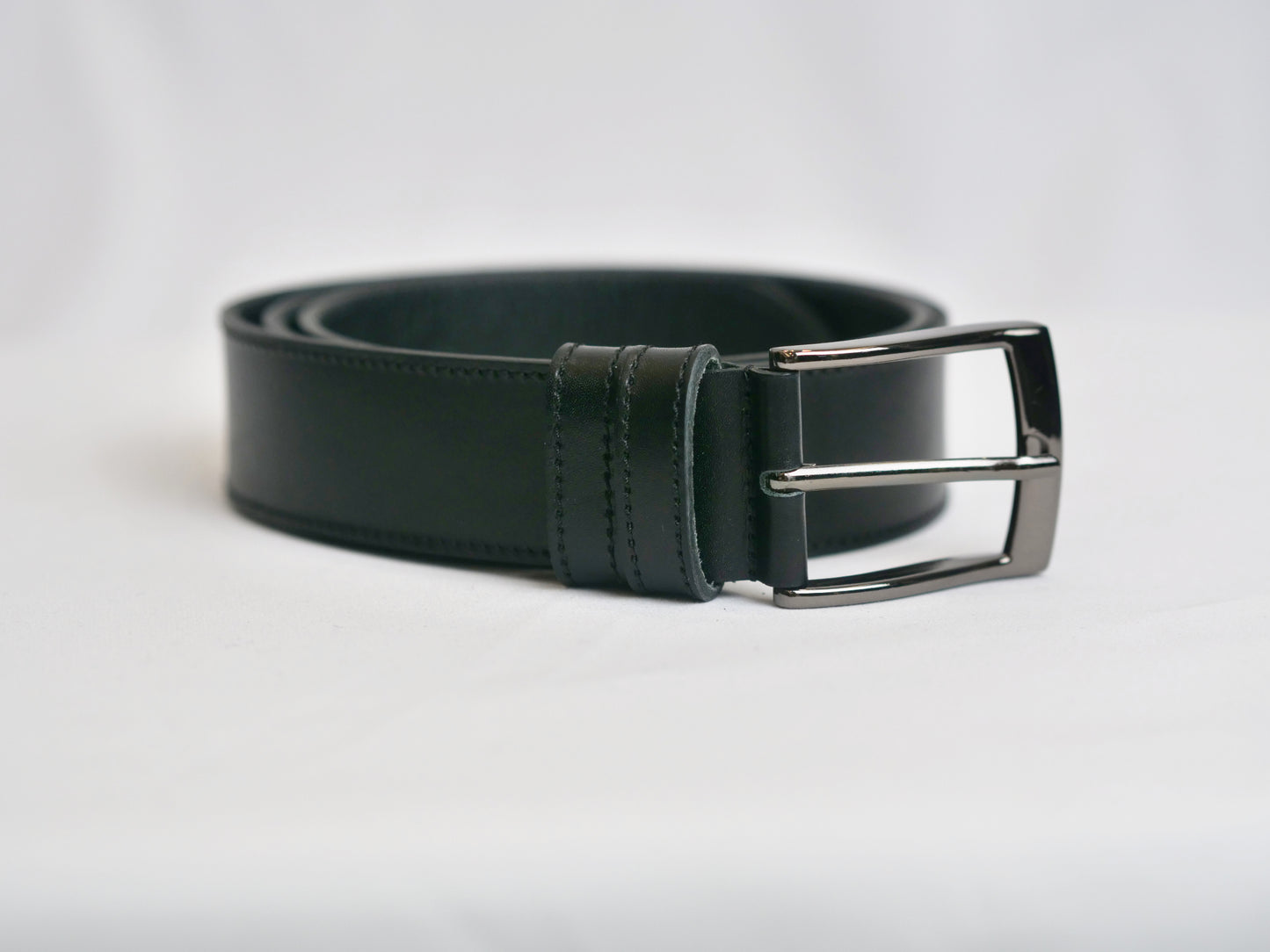 Italiaans Leren Sportriem 4cm Zwart