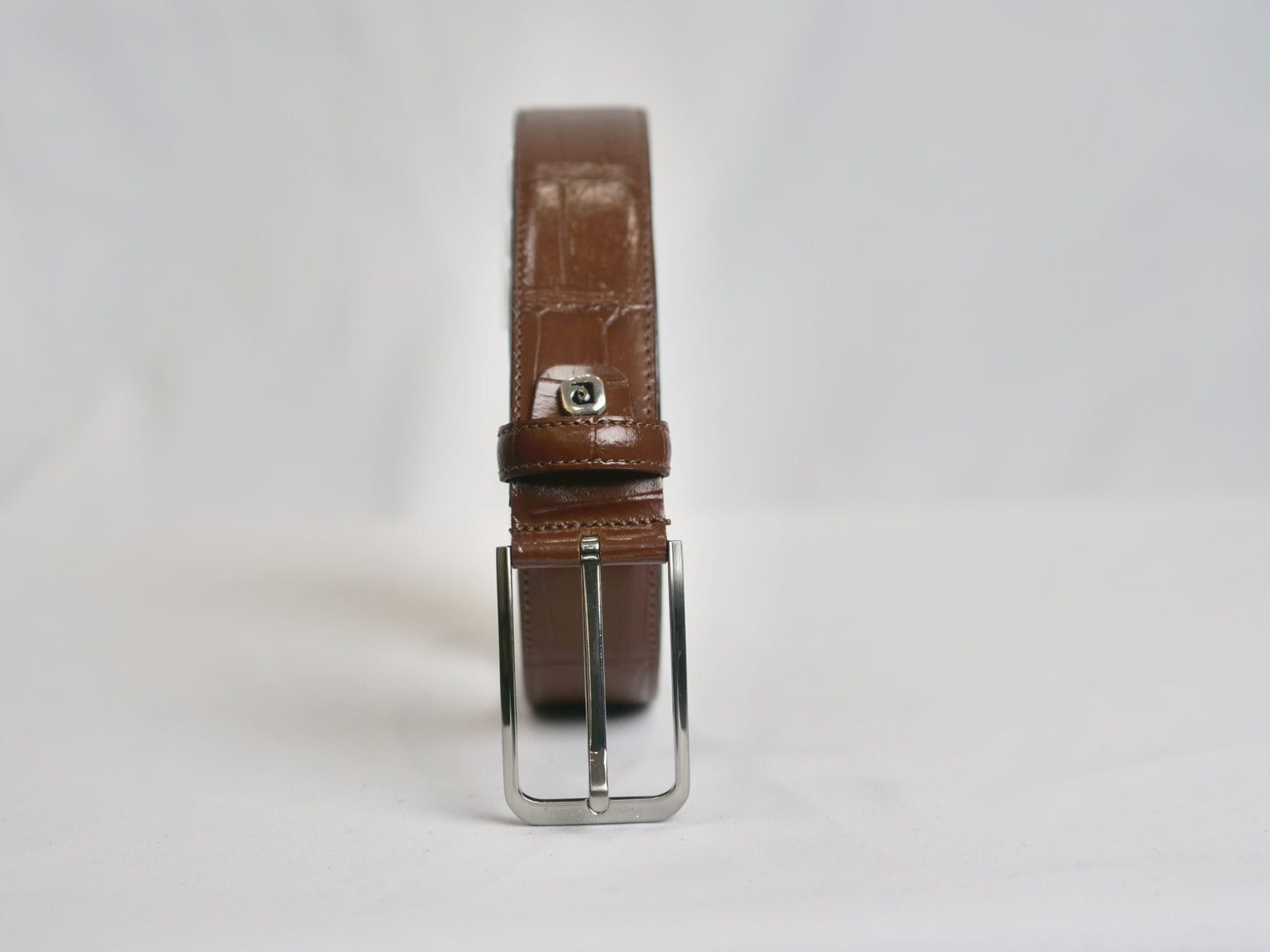 Italiaans Leren Riem in Krokodil print