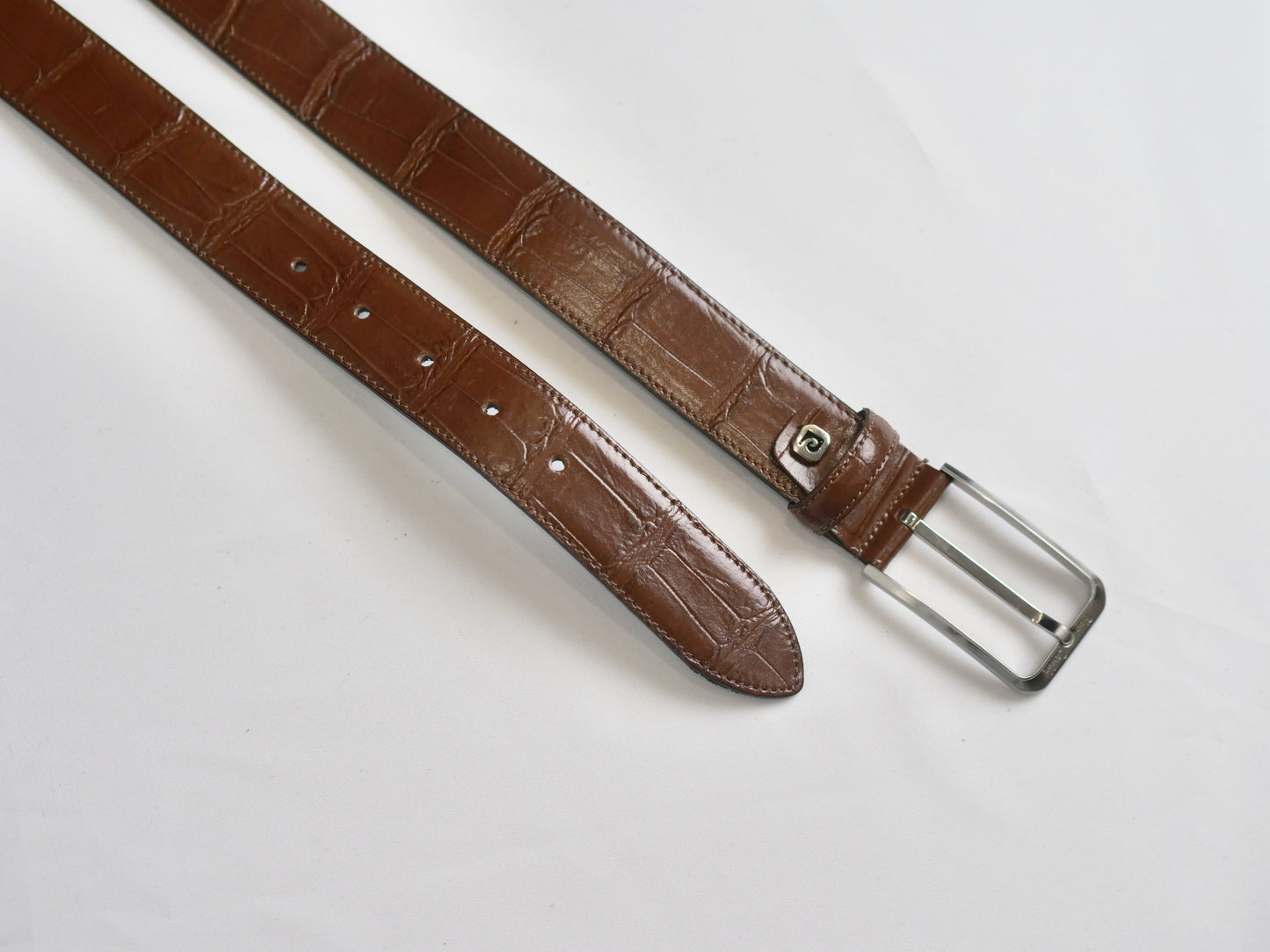 Italiaans Leren Riem in Krokodil print