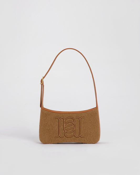 Camile Schoudertas in Alpaca wol en leder