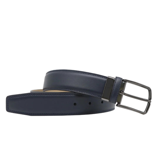 Bovine Leder 35mm Riem in Navy - Full Grained Leather