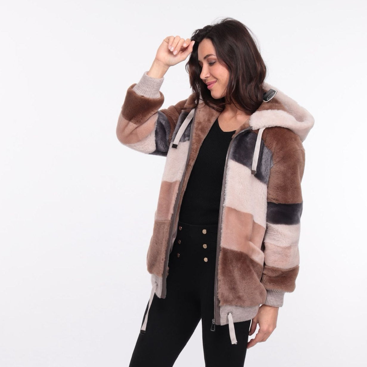 Multicolor Shearling Jas Merveilles