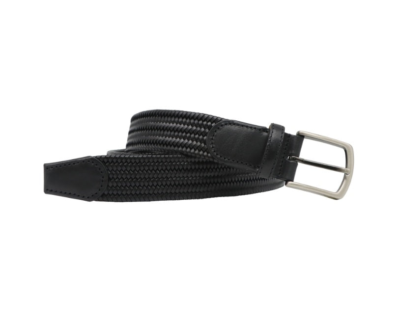 Gevlochten Leren Riem Zwart