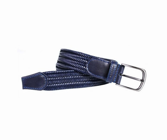 Gevlochten Leren Riem Navy